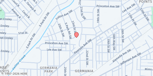 Map showing Twenty-Third Street Missionary Baptist Church at 331 S. 23rd Street, Birmingham, AL