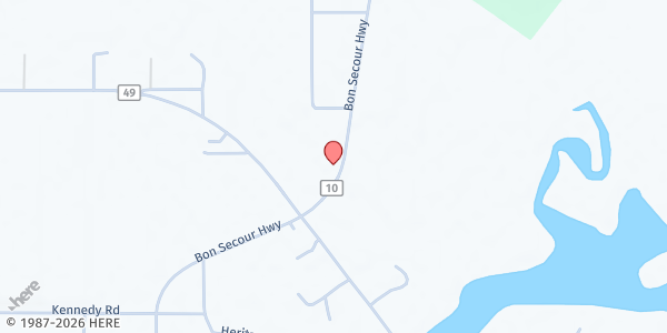 Map showing Morgan's Chapel at 6325 Co. Rd. 10, Bon Secour, AL