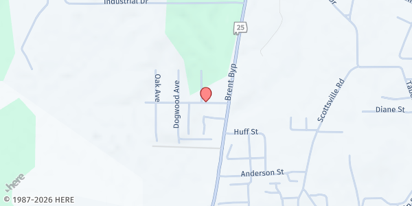 Map showing Brent SDA Church at 79 Sunset Dr., Brent, AL