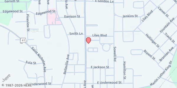 Map showing Escambia County Community Enabled at 1014 Douglas Ave., Brewton, AL