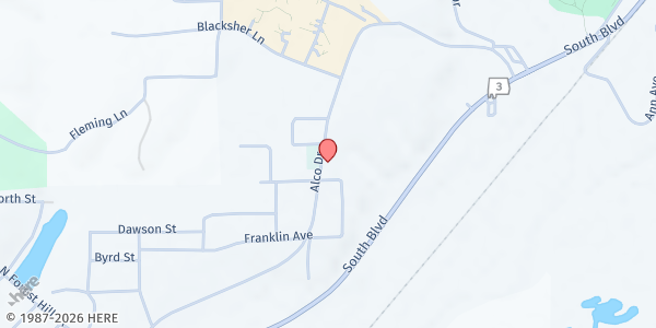 Map showing Gateway to Heaven Pentecostal Church at 323 Alco Dr., Brewton, AL
