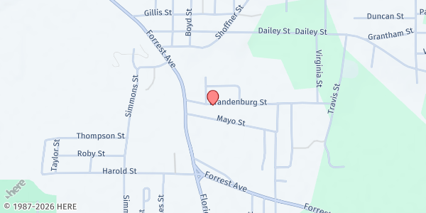 Map showing Grace Baptist Church at 714 Brandenburg St., Brewton, AL
