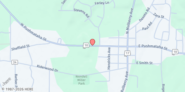 Map showing F.A.I.T.H. Groceries at 817 W. Pushmataha St., Butler, AL