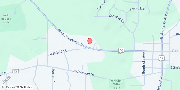 Map showing F.A.I.T.H. Groceries at 817 West Pushmataha Street, Buttler, AL