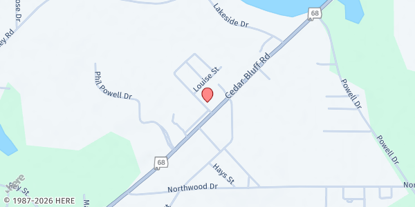 Map showing Clear View Worship Center at 901 Cedar Bluff Rd., Centre, AL