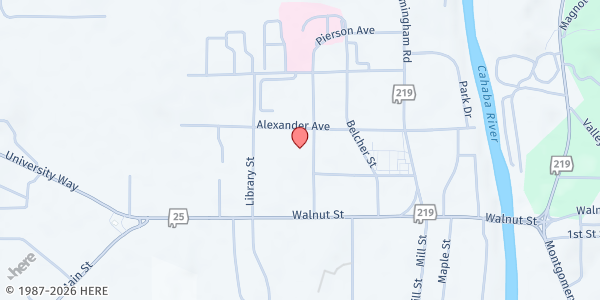 Map showing Cahaba Medical Care - Community Center at 195 Hospital Dr., Centreville, AL