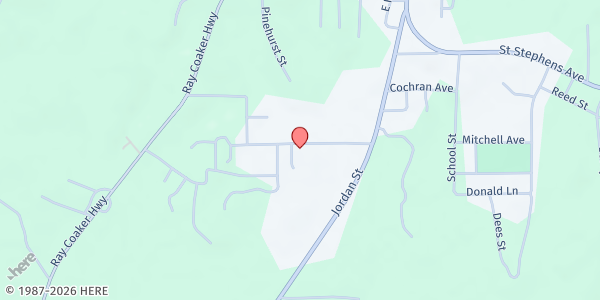 Map showing Lilly Grove Baptist Church at 98 Martin Luther King Jr Ave., Chatom, AL