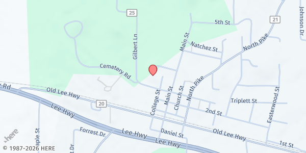Map showing First Baptist Church Cherokee - Compassion Outreach at 1160 N. Pike, Cherokee, AL