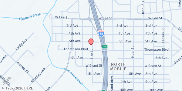 Map showing Agape Life Garden at 411 Erie St., Chickasaw, AL