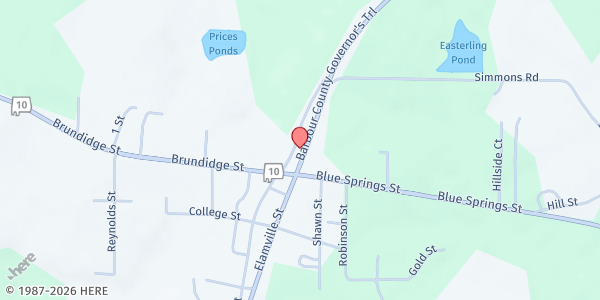 Map showing Calvary Hope Center Food Bank at 3267 Louisville St., Clio, AL