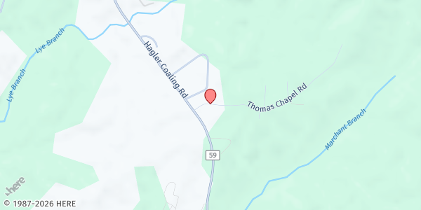 Map showing Tracy Dent Foundation at 15769 Thomas Chapel Rd., Cottondale, AL