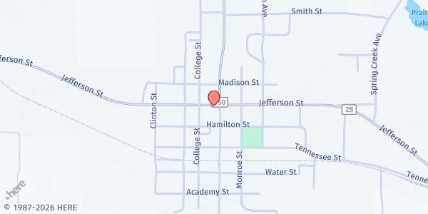 Map showing Pleasant Grove MB Church at 1338 Co. Rd. 389, Courtland, AL