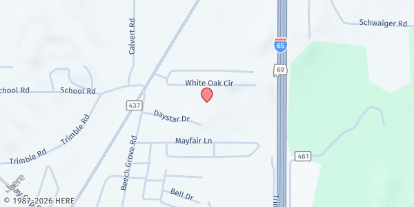 Map showing Daystar Church of God at 200 Daystar Dr., Cullman, AL