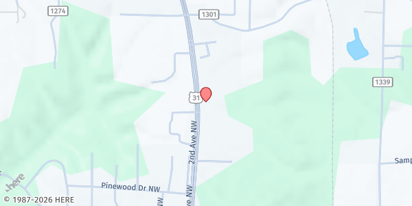 Map showing Mt. Zion Methodist Church at 17478 US 31 N., Cullman, AL