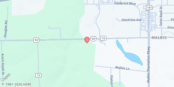 Map showing Mt. Aid Missionary Baptist Church at 9470 US-90, Daphne, AL