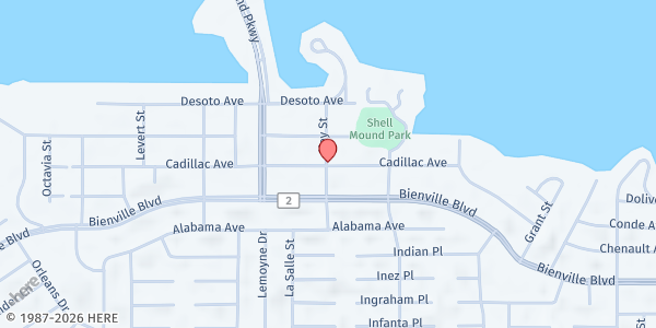 Map showing Dauphin Island United Methodist Church at 302 Key Street, Dauphin Island, AL