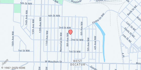 Map showing Calvary Assembly of God - Decatur Dream Center at 312 8th Street SW, Decatur, AL