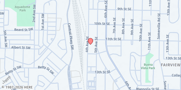 Map showing Community Action Partnership Of North Alabama - Food Distribution Center at 1510 4th Ave SE, Decatur, AL