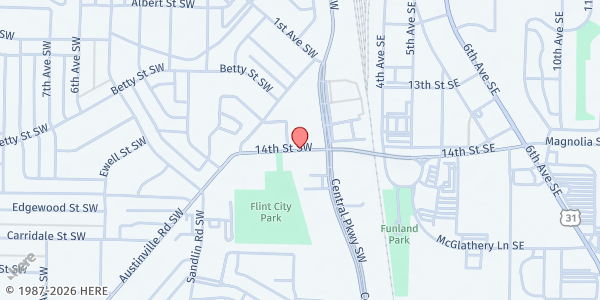 Map showing Salvation Army - Decatur at 114 14th St., Decatur, AL