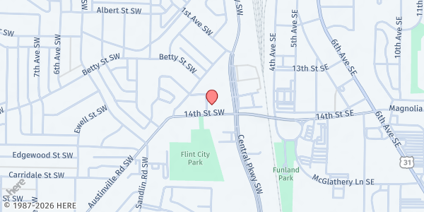 Map showing The Salvation Army - Decatur at 100 Austinville Rd. SW, Decatur, AL