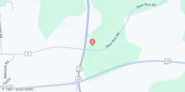 Map showing Central Baptist Church at 3620 Co. Hwy. 6, Dixons Mills, AL