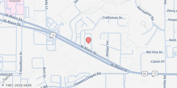 Map showing Covenant Methodist Church at 3610 W. Main St., Dothan, AL