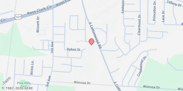 Map showing Dothan SDA Church at 147 Picard St., Dothan, AL