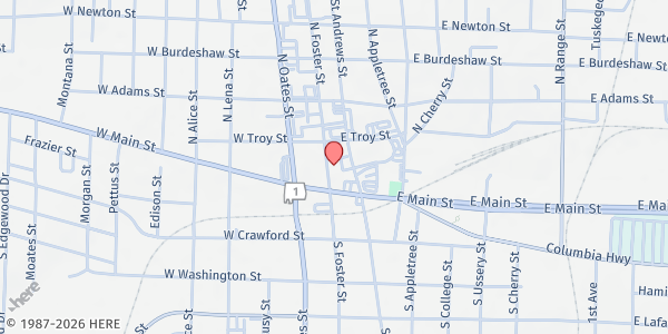 Map showing Episcopal Church of the Nativity - Good News Shop at 148 N. Foster St., Dothan, AL