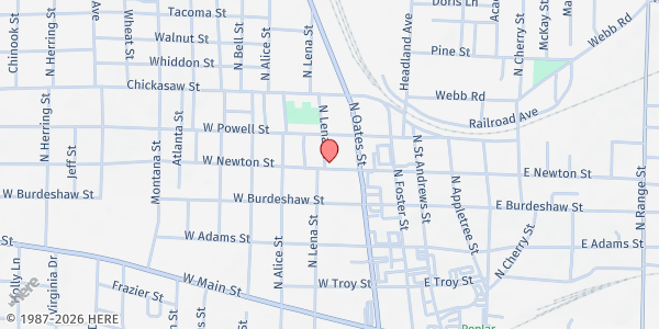 Map showing Good News Ministries at 208 W. Newton St., Dothan, AL