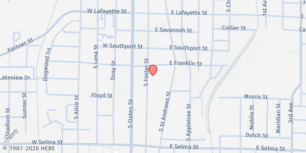 Map showing Greater Dothan Baptist Church at 2041 Mimosa Dr., Dothan, AL