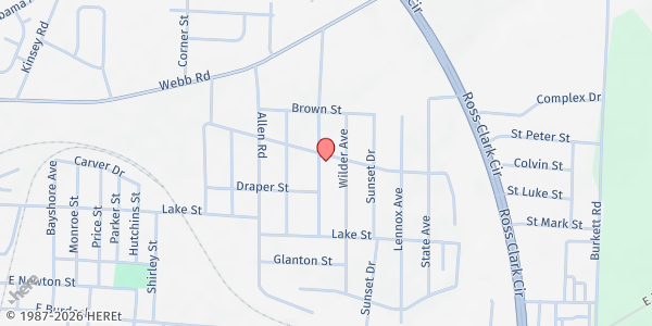 Map showing Hines Chapel AME Church at 912 Dellwood Ave., Dothan, AL