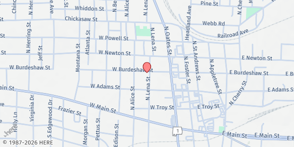 Map showing Living Hope Community Outreach Center at 309 N. Lena St., Dothan, AL