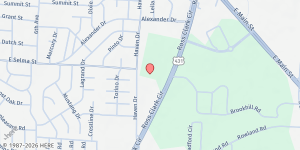 Map showing Southeast Alabama Baptist Association at 1308 Ross Clark Cir., Dothan, AL