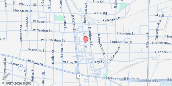 Map showing The Harbor Church at 320 N. Foster St., Dothan, AL