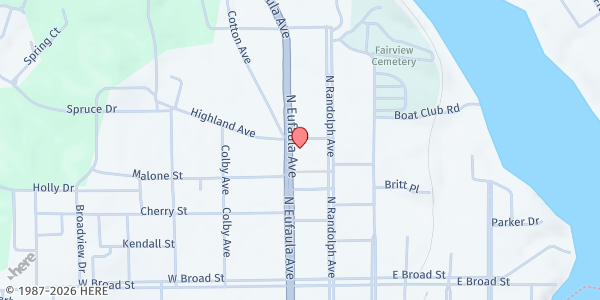 Map showing Eufaula Church of God In Christ at 2537 Hwy. 431 N., Eufaula, AL