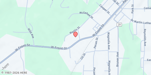 Map showing Conecuh County Early Learning Center at 520 W Front St, Evergreen, AL