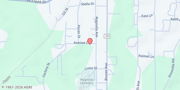 Map showing Evergreen District Baptist Association at 131 Ave. C, Evergreen, AL