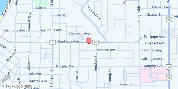 Map showing Ecumenical Ministries - Eastern Shore at 564 Fairhope Ave., Fairhope, AL