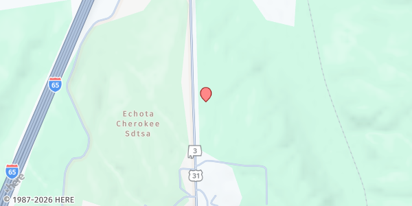 Map showing Hillside Baptist Church at 23654 US-31, Falkville, AL