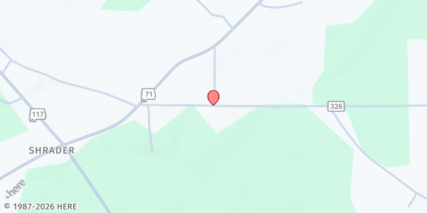 Map showing Flat Rock Community Center at 684 Co. Rd. 326, Flat Rock, AL
