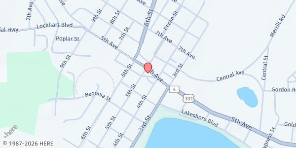Map showing Tri-Cities Christian Services Center at 23286 Fifth Ave., Florala, AL