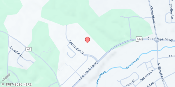 Map showing Crosspoint Church of Christ - Friendship Center at 1350 Cox Creek Pkwy., Florence, AL