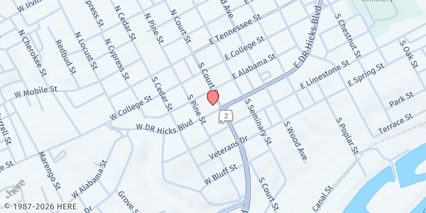 Map showing Crossroads Community Outreach at 220 W. Tennessee St., Florence, AL