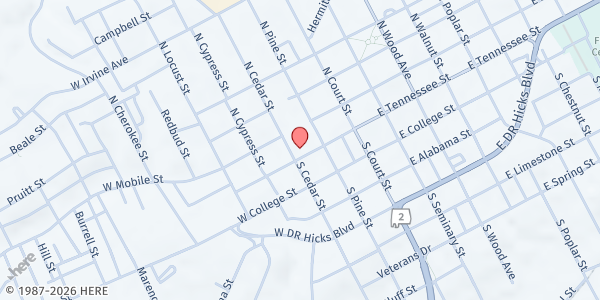 Map showing Crossroads Community Outreach at 220 West Tn Street, Florence, AL