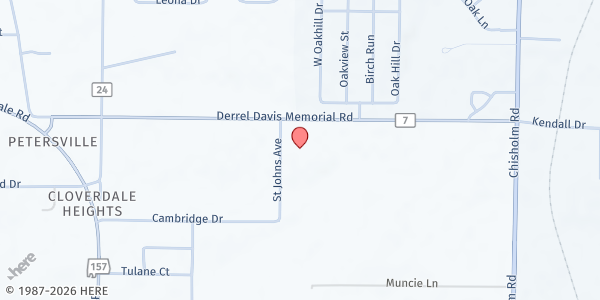 Map showing St. John Methodist Church at 457 Co. Rd. 7, Florence, AL