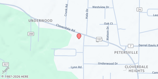 Map showing Underwood Baptist Church at 5091 AL-157, Florence, AL