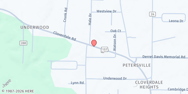 Map showing Underwood Baptist Church Food Pantry at 5091 Hwy. 157, Florence, AL