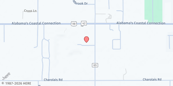 Map showing Faith Factory Gulf Coast at 17927 Samantha Dr., Foley, AL