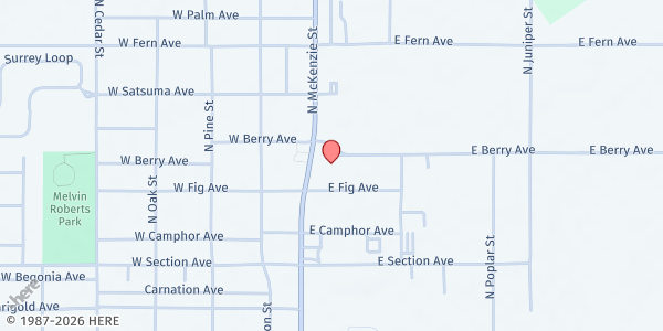 Map showing New Life In Christ Church at 102 E. Berry Ave., Foley, AL