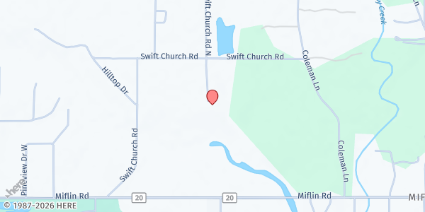 Map showing Swift Presbyterian Church at 23208 Swift Church Rd., Foley, AL